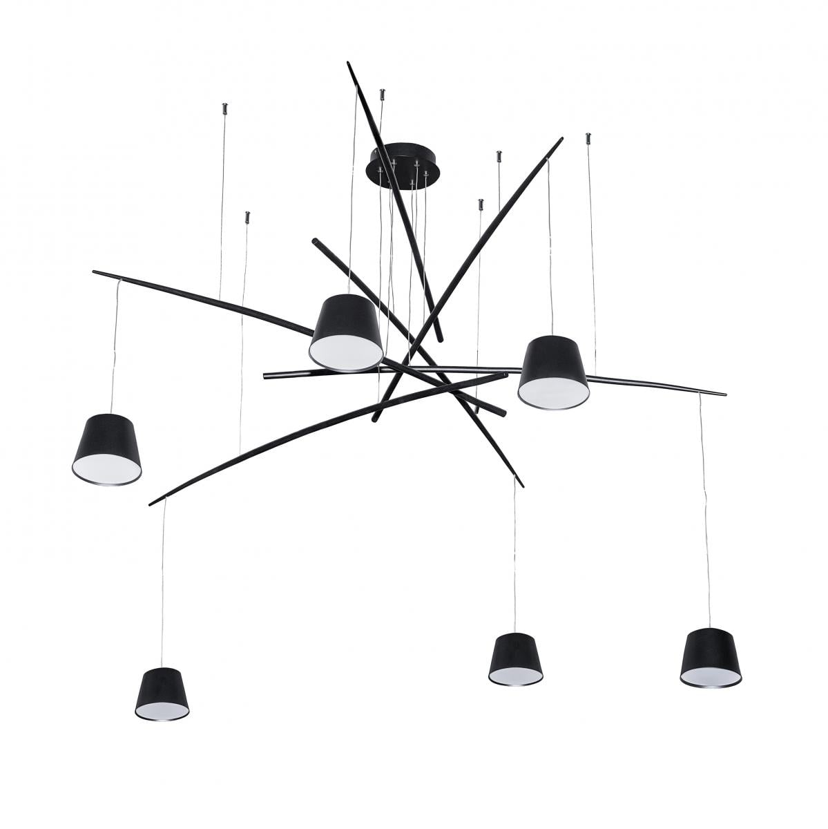 Люстра светодиодная подвесная современная лофт Brille BL-548S/6x7 W WW BK