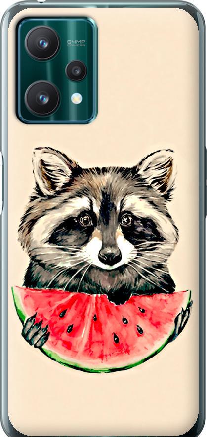 Чехол на Realme 9 Pro Енотик с арбузом (4605u-2595-42517)