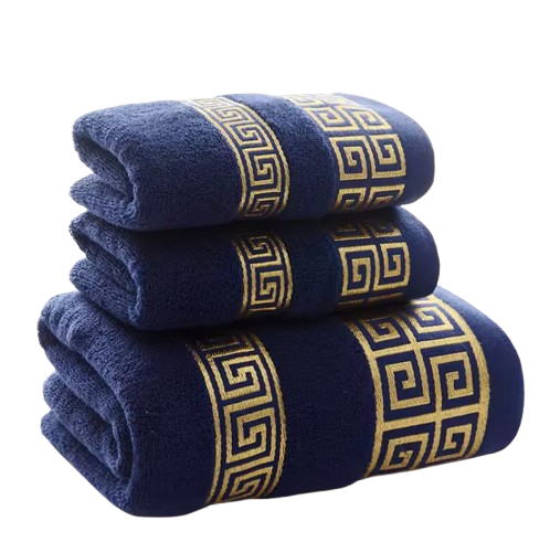 Набор полотенец Ornament Premium 3в1 140х70 см/74х34 см/74х34 см Темно-синий (NR3in1BathBluePREMIUM) - фото 7 Набор полотенец Ornament Premium 3в1 140х70 см/74х34 см/74х34 см Темно-синий (NR3in1BathBluePREMIUM) - фото 7