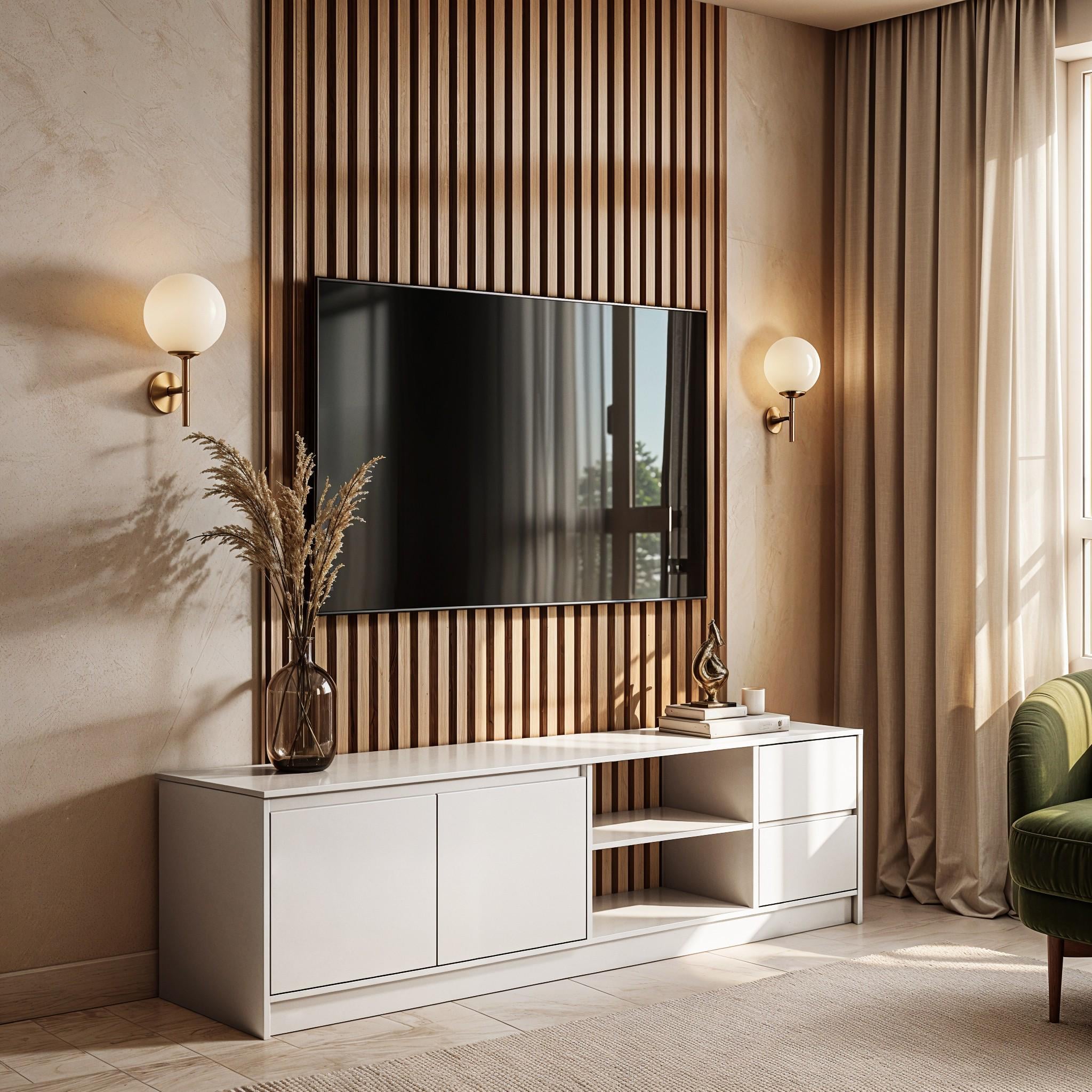 Тумба под телевизор City 1604х322х450 мм Белый