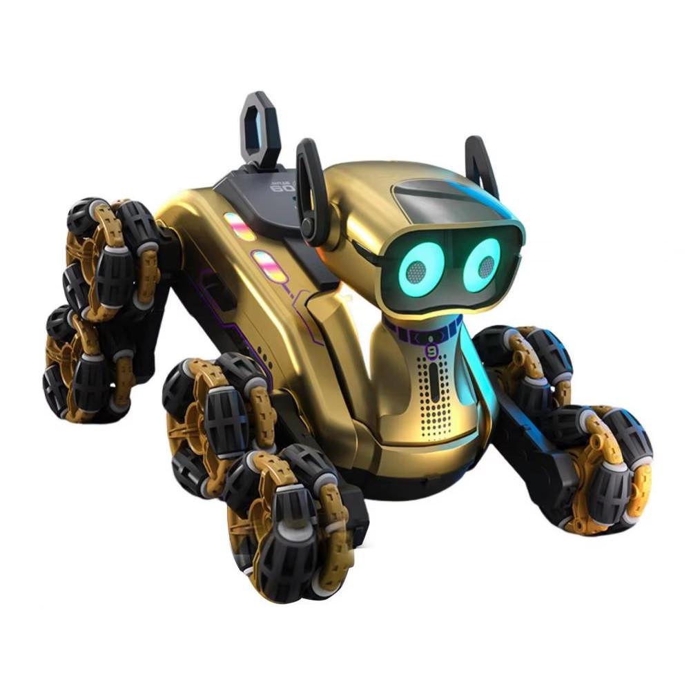 Интерактивная игрушка робот собачка Stunt Robot Dog Mini с пультом ДУ Gold (3_06002)