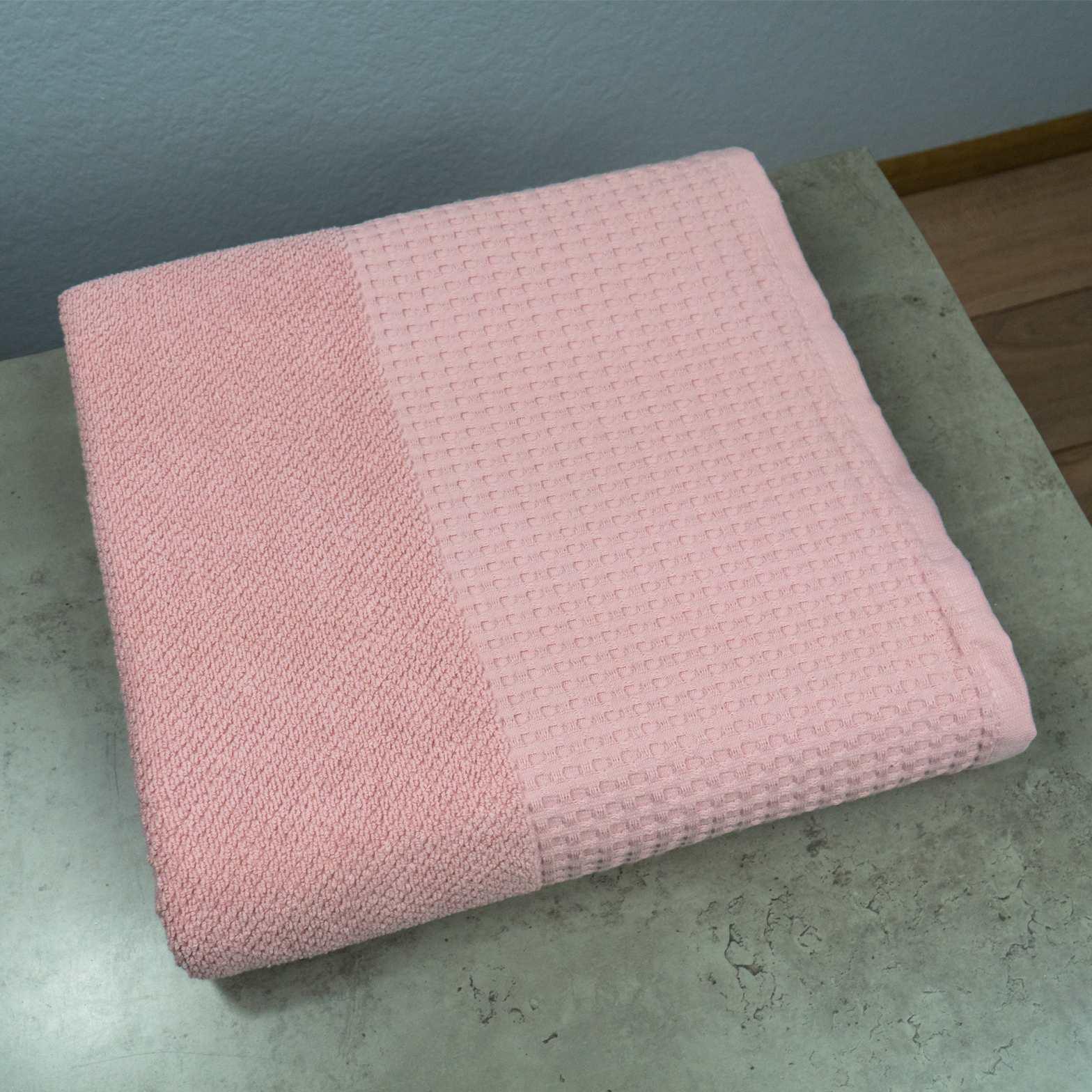 Полотенце банное GM Textile Бордюр вафельный 70х140 см Розовый (500-140-vb-pink)