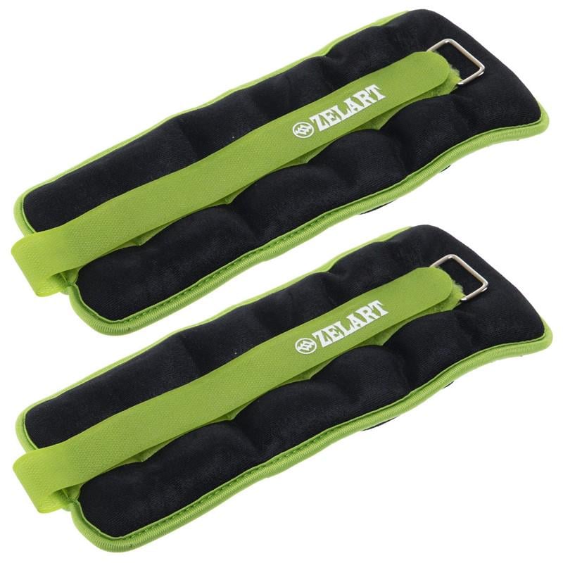 Обтяжувачі-манжети для рук та ніг Zelart Pro 2х1 кг Салатовий (FI-2502-2_Салатовый) - фото 2