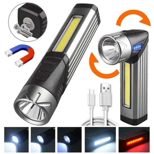 Ліхтарик світлодіодний 508-OSL + COB портативний поворотний USB магнітний (23678374) - фото 8 Ліхтарик світлодіодний 508-OSL + COB портативний поворотний USB магнітний (23678374) - фото 8