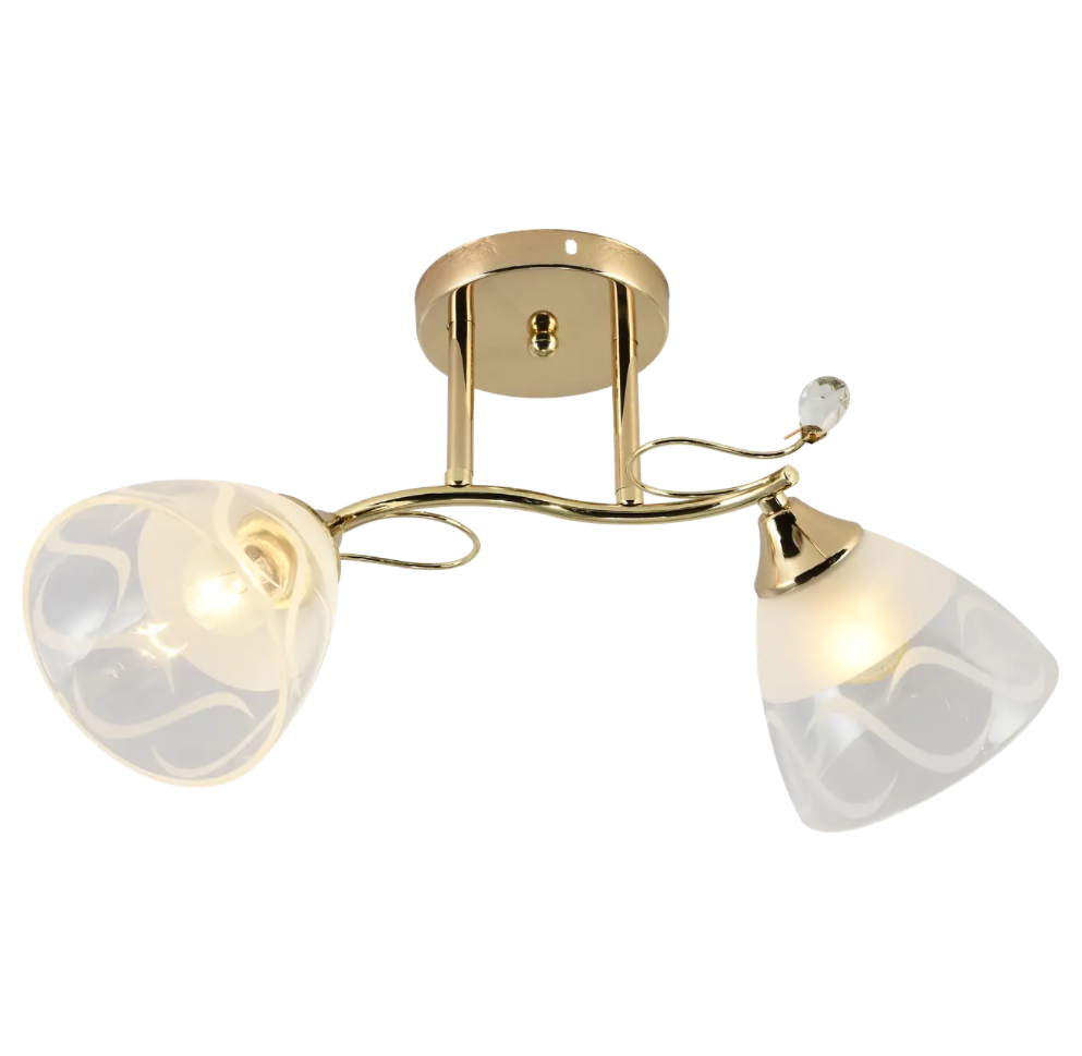 Люстра Valeso з металевим каркасом під дві лампи Е27 Золотий (V XA1378/2 Gold)