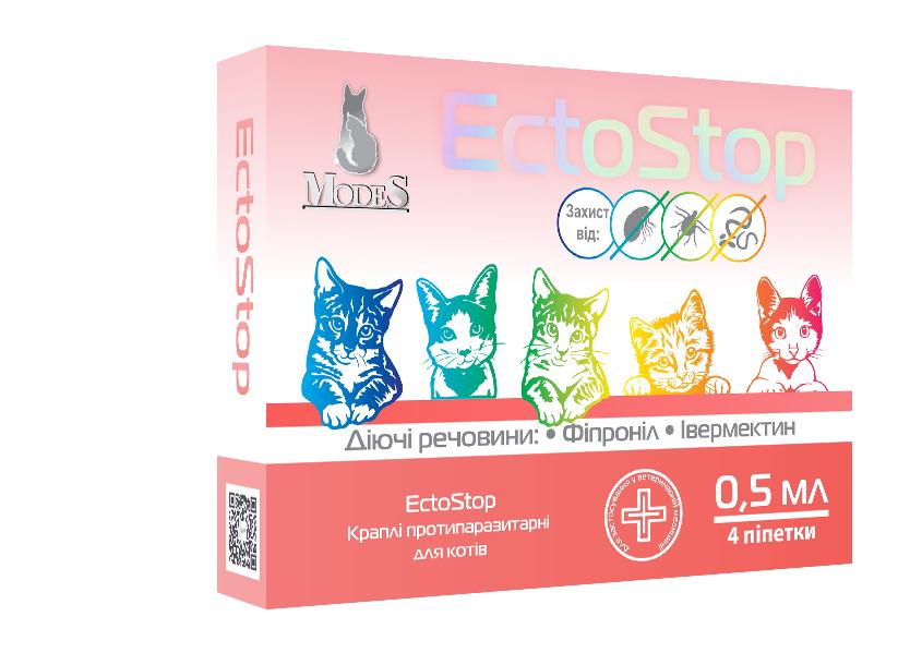 Капли противопаразитарные EctoStop для собак 4-10 кг 4 пипетки (НФ-00003536)