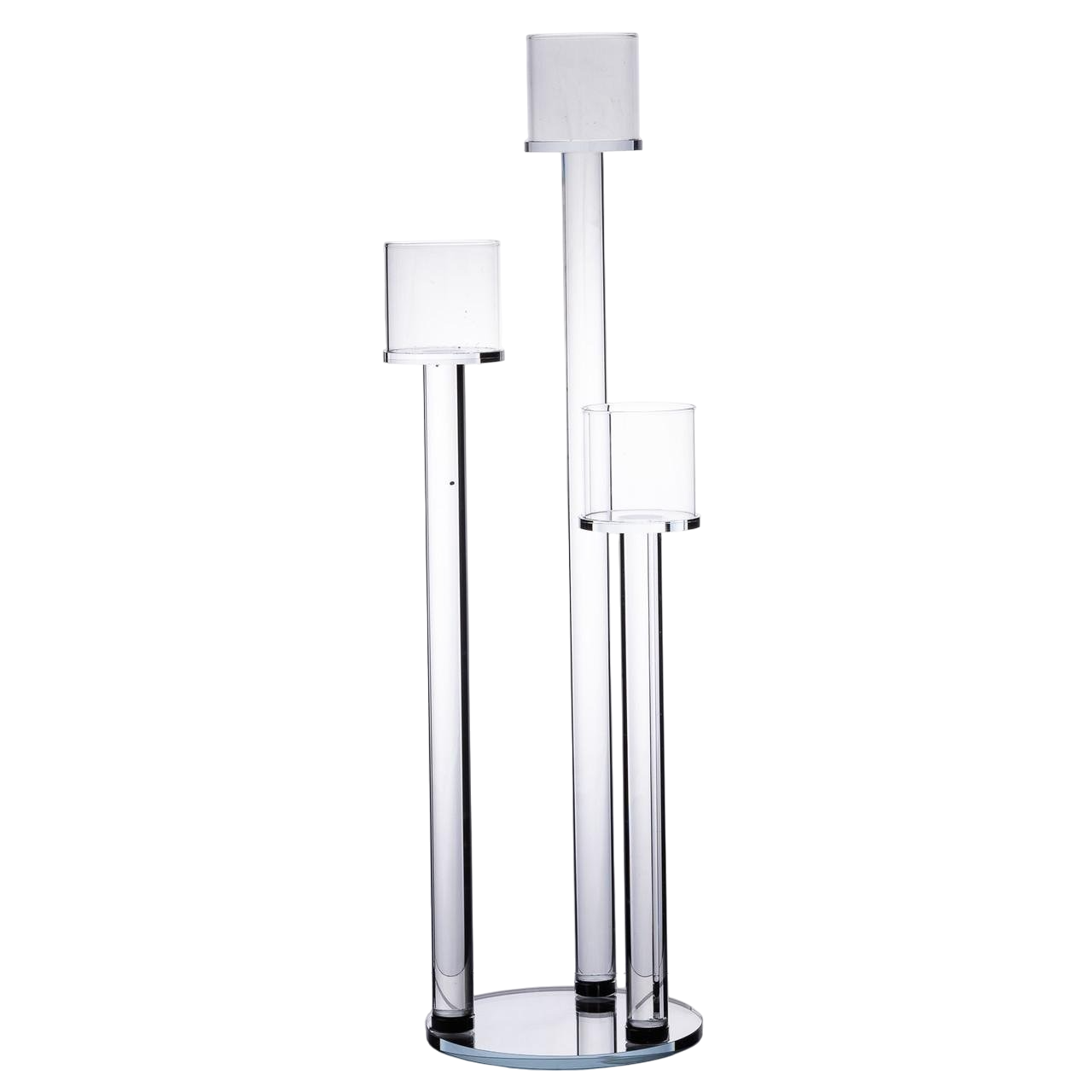 Подсвечник стеклянный на 3 свечи h 57 см (HP-4-15) - фото 1