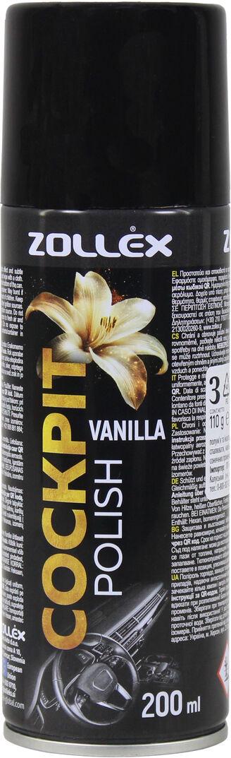 Поліроль пластику Zollex Cockpit Cleaner ваніль 200 мл (VA200)