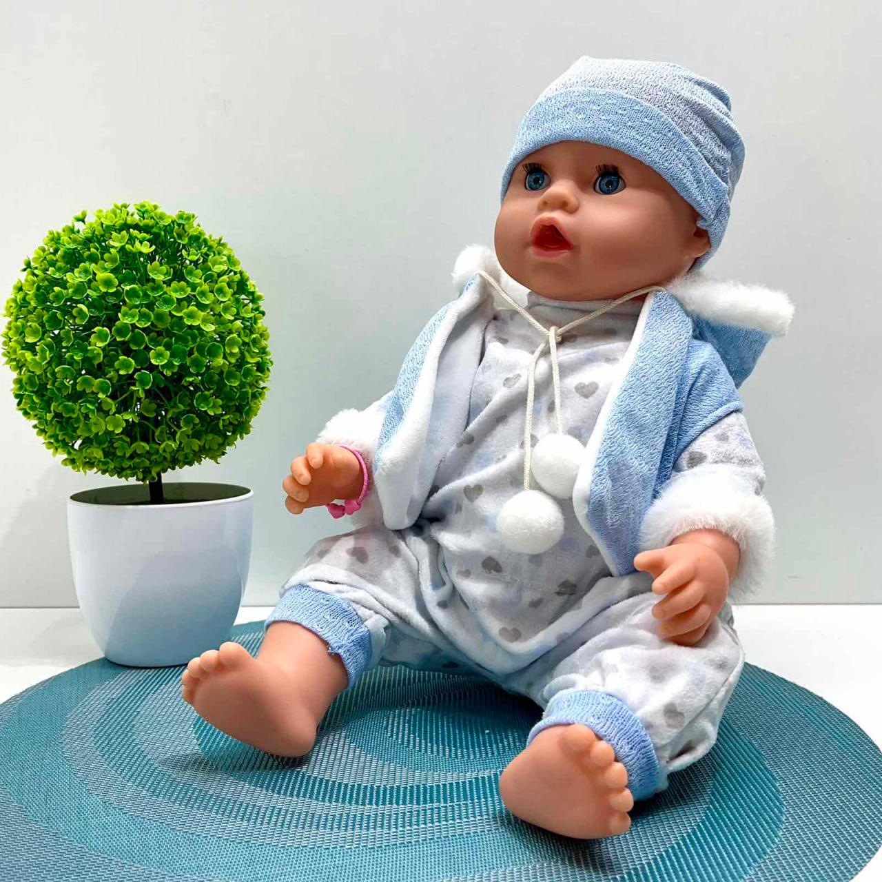 Пупс функциональный Чудо Малыш 8 функций 9 аксессуаров 43 см Голубой (BL242P-DM-UA)