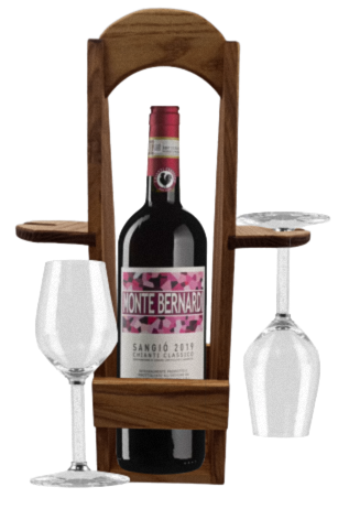 Подставка деревянная для вина и бокалов 38х25 см (dk4)