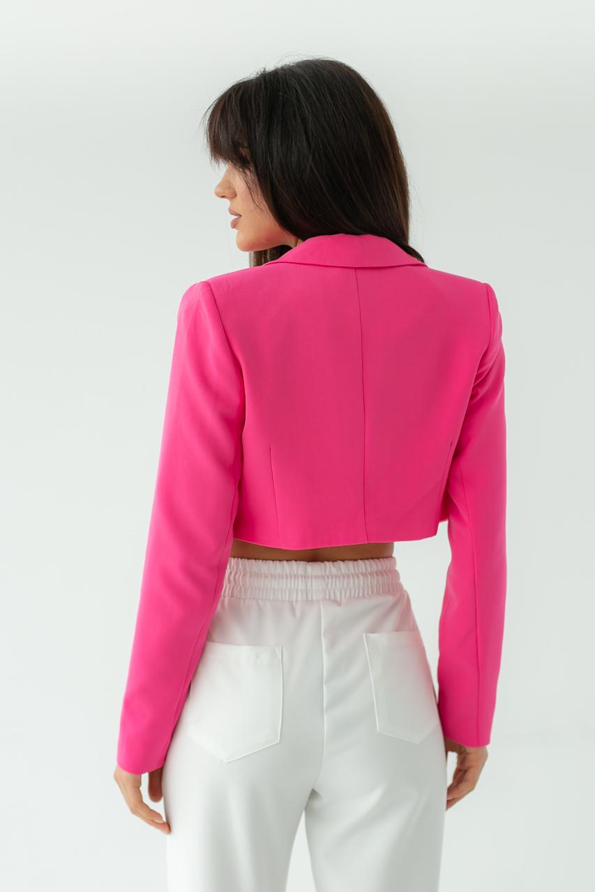 Жакет укороченный прямого фасона CLABFRENDY р. 36 Розовый (9528357) - фото 2 Жакет укороченный прямого фасона CLABFRENDY р. 36 Розовый (9528357) - фото 2
