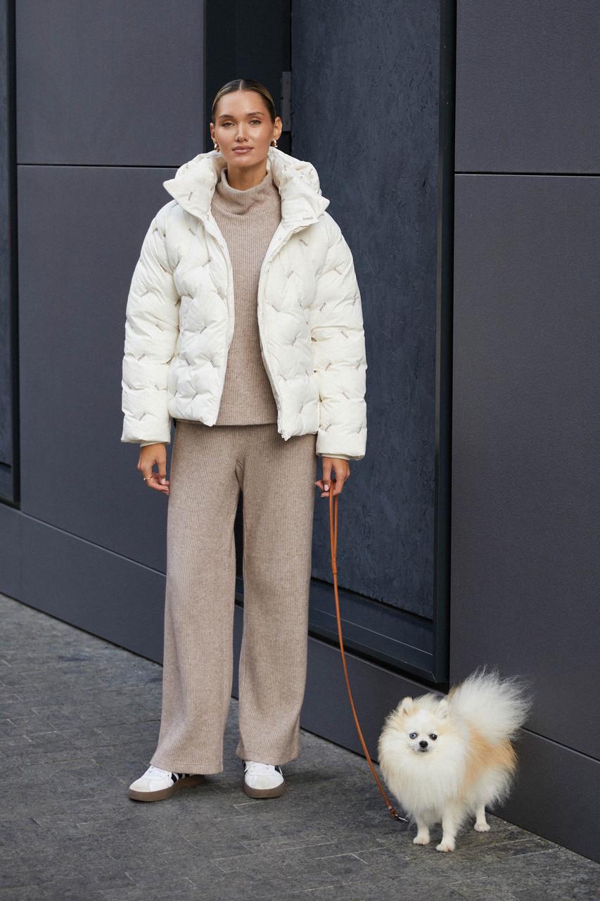 Куртка Seventeen с декоративной вышивкой S-M Молочный - фото 3