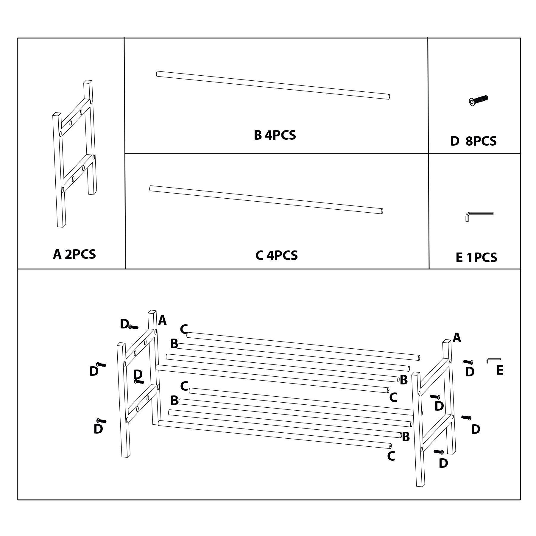 Полиця для взуття Casa Si Shoe Rack Bamboo (CS92307W04) - фото 5