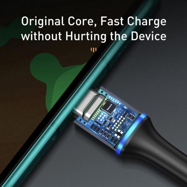 Кабель USB Type-C Baseus з підсвічуванням 2 м Чорний - фото 2 Кабель USB Type-C Baseus з підсвічуванням 2 м Чорний - фото 2