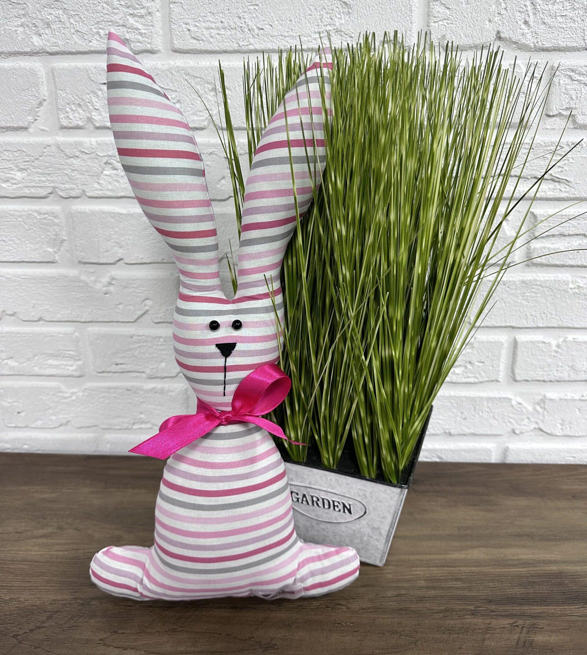 Кролик пасхальный Stripe pink Comfort Home текстильный 45 см