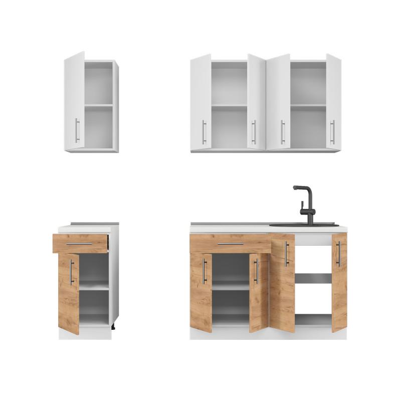 Кухня модульна Эверест Оптима Набор №4 2,2 м Нимфея Альба/Дуб Крафт Золотой (DTM-5706) - фото 3 Кухня модульна Эверест Оптима Набор №4 2,2 м Нимфея Альба/Дуб Крафт Золотой (DTM-5706) - фото 3