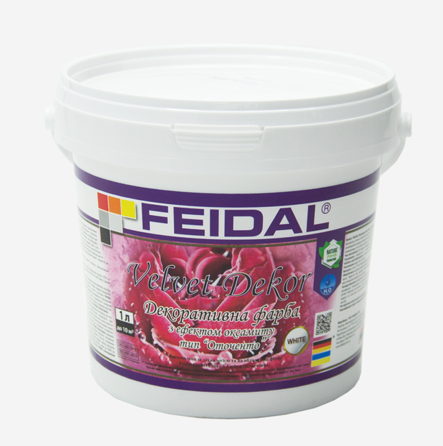 Фарба декоративна інтер'єрна Feidal Velvet Dekor 1 л Білий - фото 1