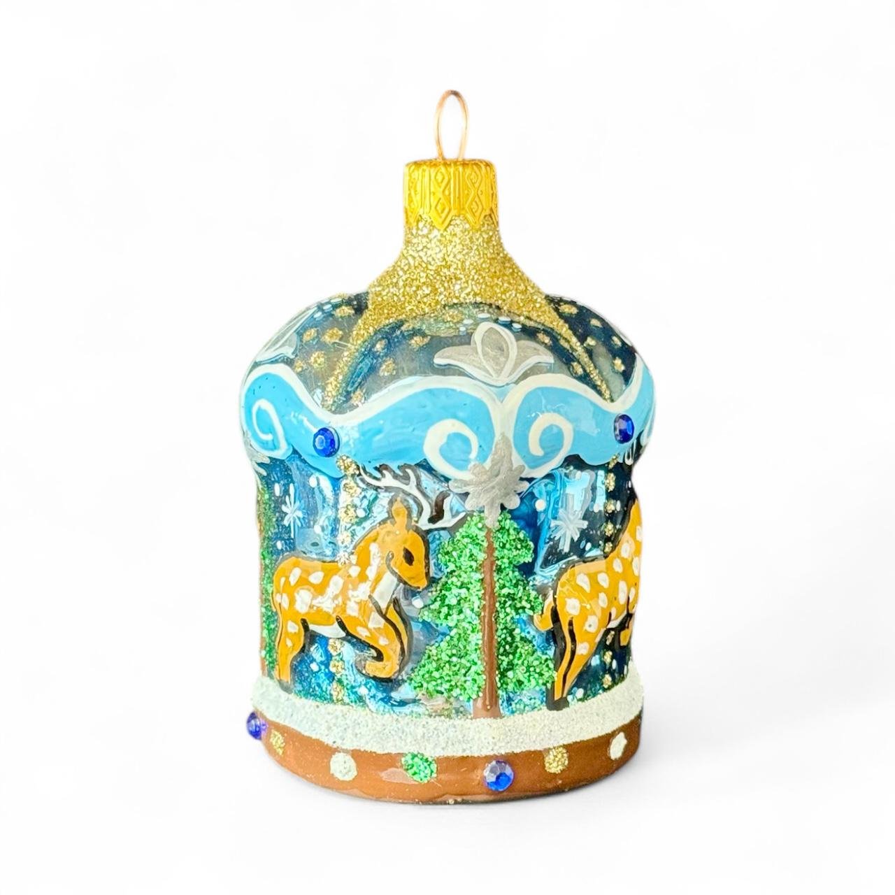 Игрушка на елку Карусель из стекла (F-227-4)