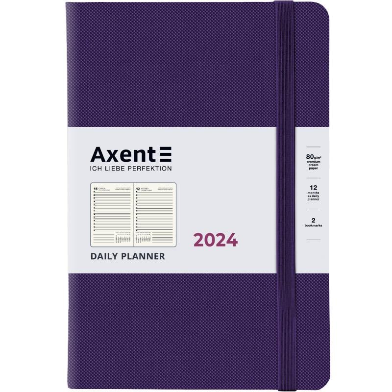 Дневник 2024 Axent Partner Soft Diamond 145х210 мм 184 л. Фиолетовый (8818-24-11-A)