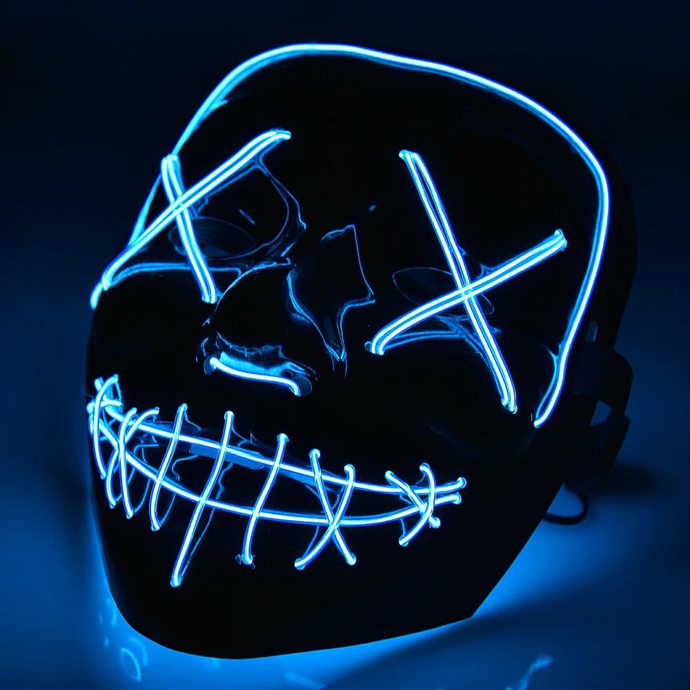 Світлодіодна маска SUNROZ Neon LED Mask Синій (SUN3168) - фото 2