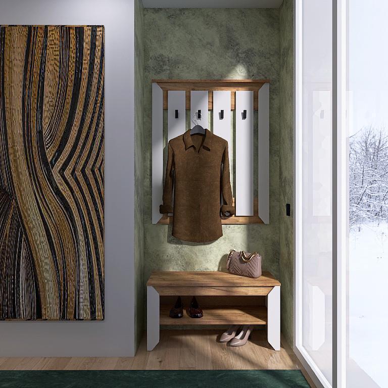 Прихожая Эверест Нордик-1 Дуб крафт золотой/Белый (181403)