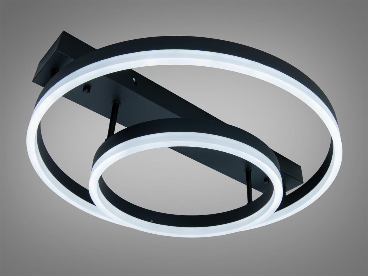 Люстра світлодіодна стельова для вітальні 2537BK dimmer з пультом 60W Чорний (2941179598)