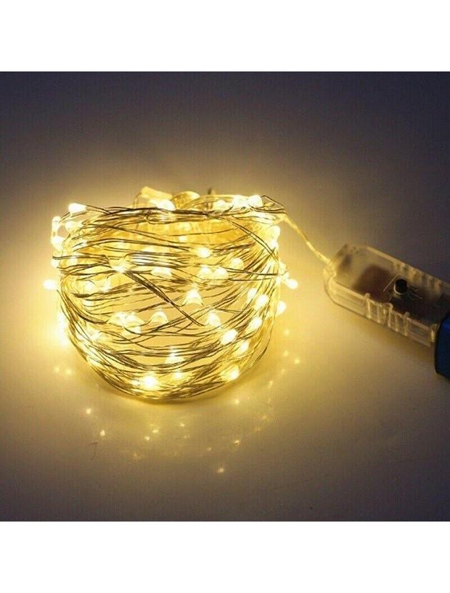 Гирлянда нить на 200 Led Капли росы с USB подключением и пультом ДК 20 м Белый теплый (56981266) - фото 1