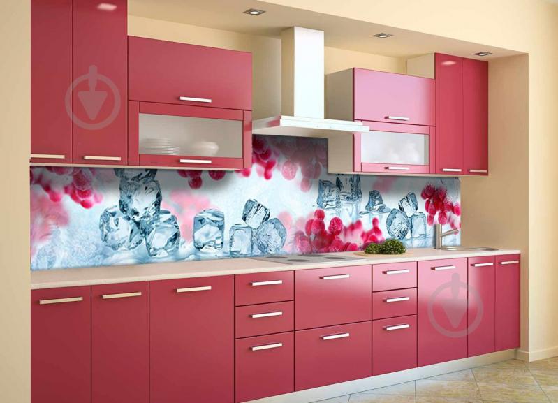 Скинали на кухню Zatarga «Зимняя Калина» 650х2500 мм виниловая 3Д наклейка кухонный фартук самоклеящаяся Z180323/1