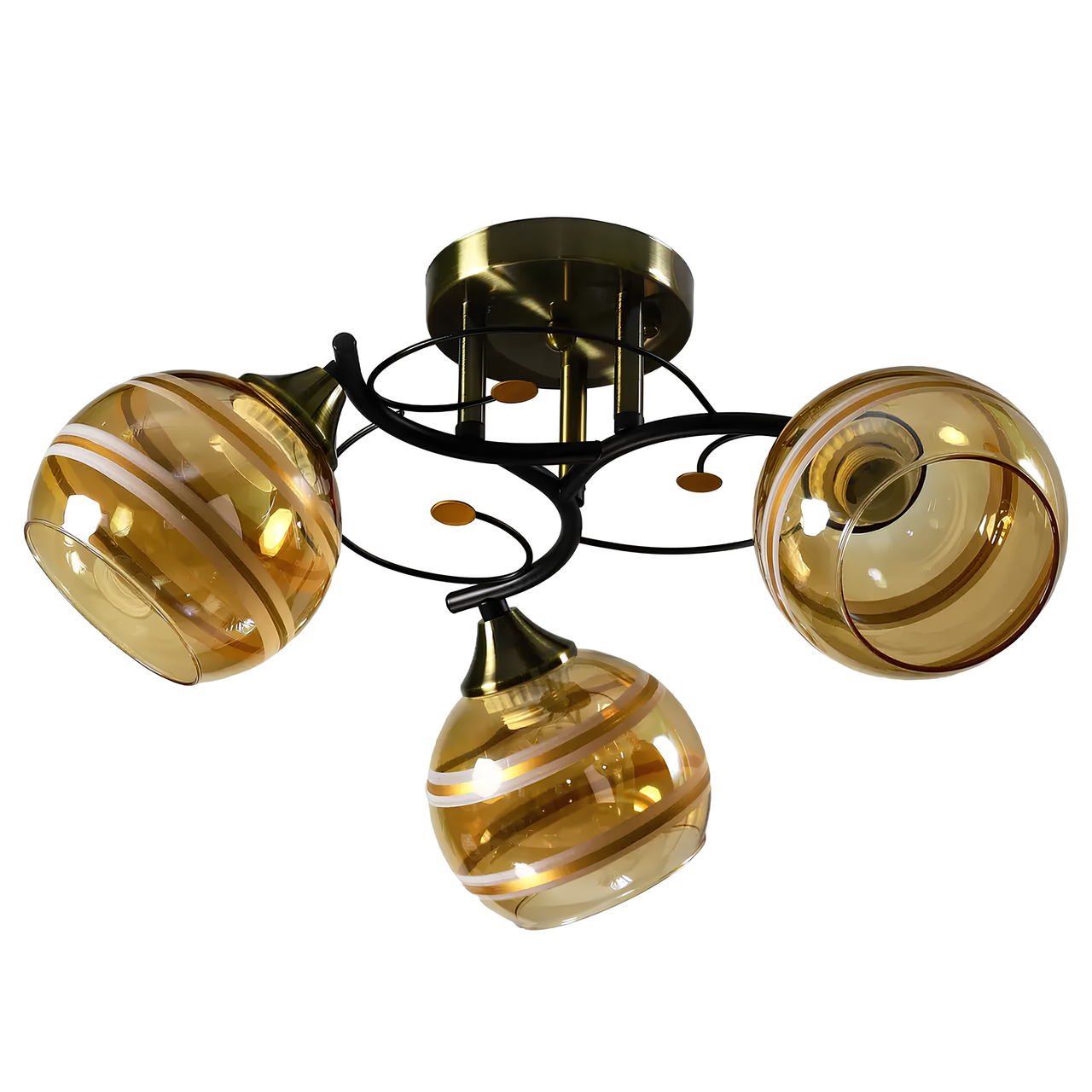 Люстра Svet на три плафона под лампу Е27 Бронзовый (SC-W3022/3 BK+AB)