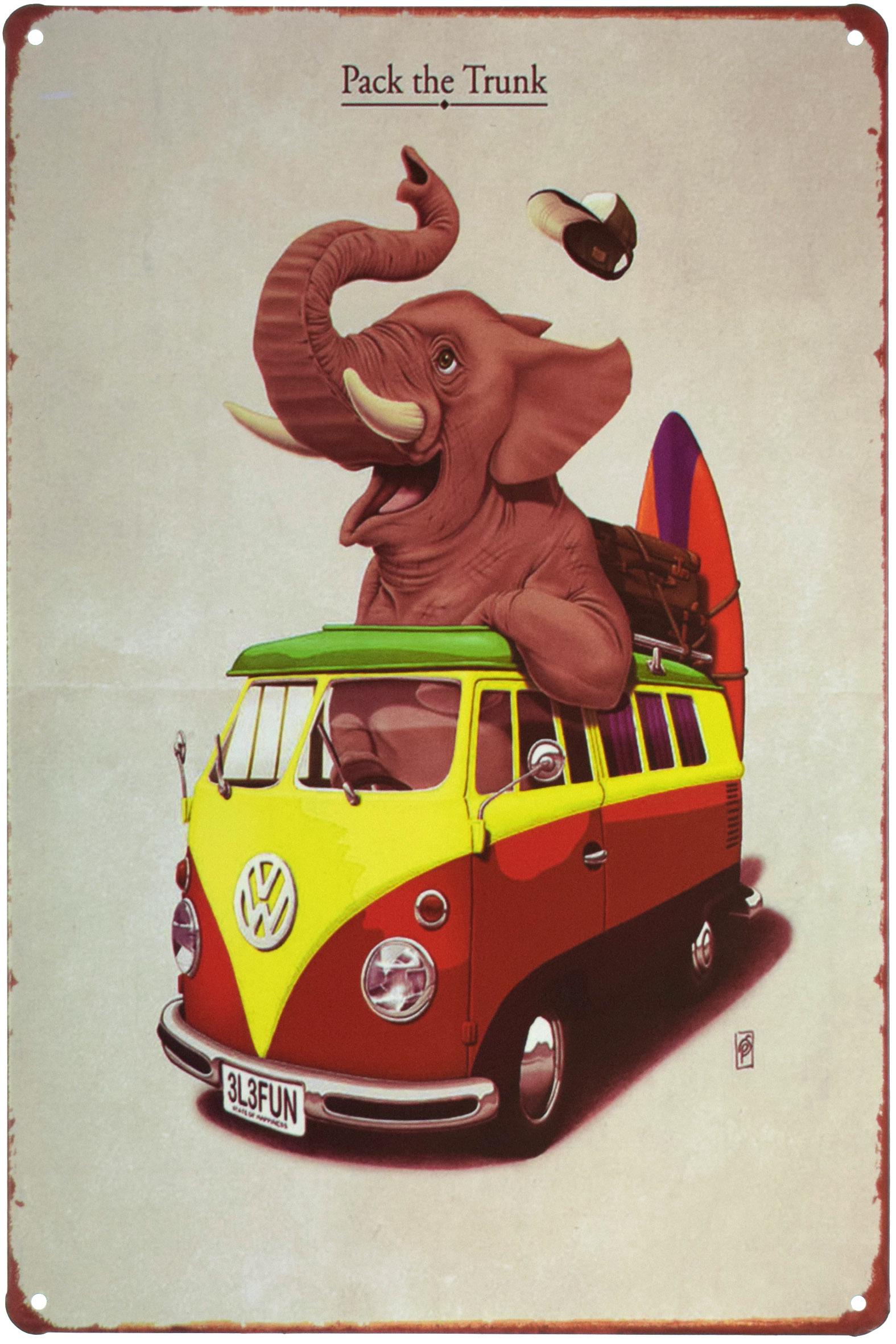 Табличка металлическая VW Elephant 20x30 см