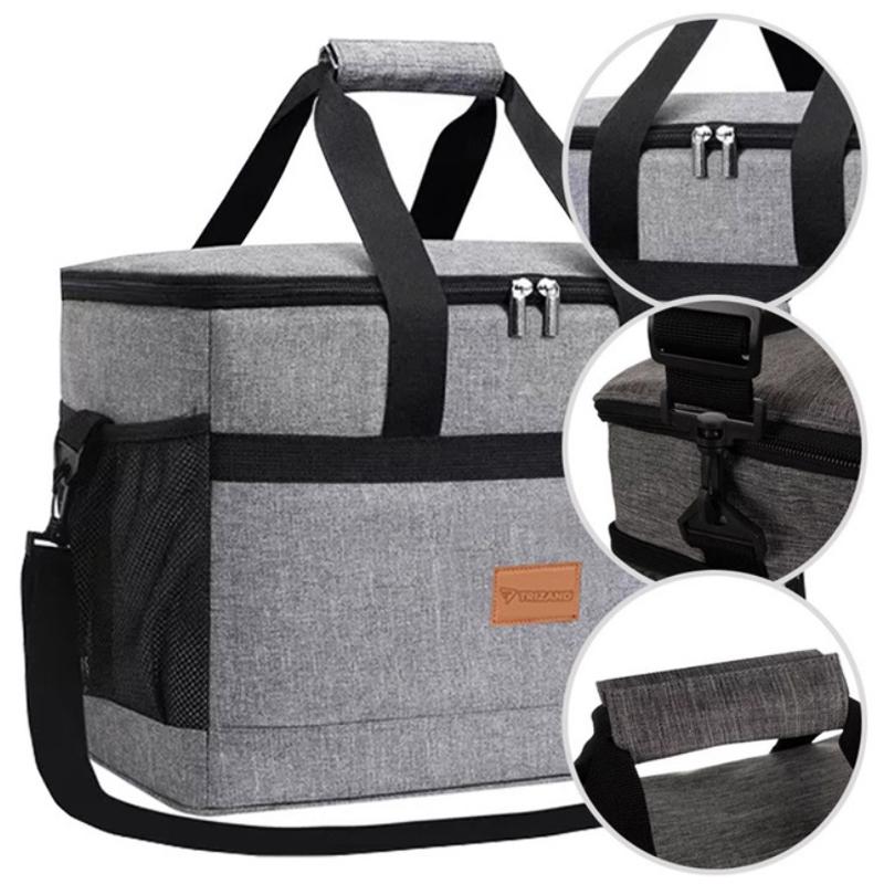 Сумка холодильник для пляжу та пікніка Trizand 23842 20 л з ременем Сірий - фото 4 Сумка холодильник для пляжу та пікніка Trizand 23842 20 л з ременем Сірий - фото 4