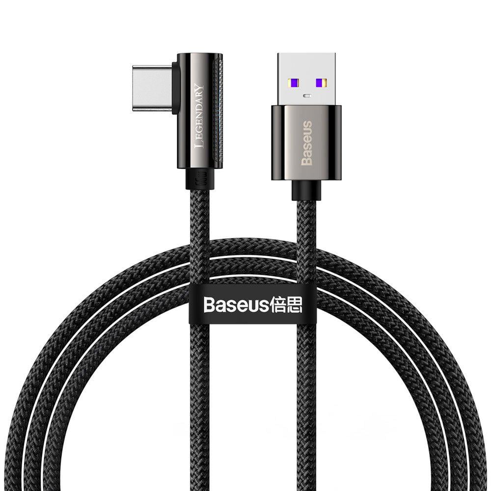 Кабель BASEUS Legend Series USB to Type-C 66 Вт 3А Г-подібний 2 м Чорний - фото 1