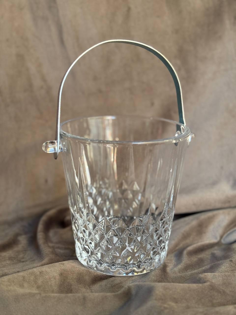 Ведро для льда YIWU Waterford Lismore стеклянное со щипцами 1 л Прозрачный (HP-19-21GLASS)