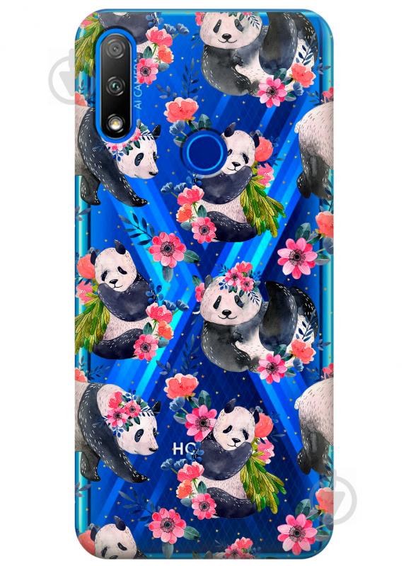 Прозрачный силиконовый чехол iSwag для Huawei Honor 9X с рисунком - Пандочки (KS2748)