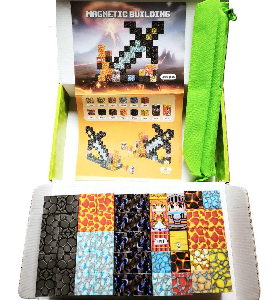 Конструктор магнитный Minecraft Меч на 100 деталей и сумка для хранения (048) - фото 3 Конструктор магнитный Minecraft Меч на 100 деталей и сумка для хранения (048) - фото 3