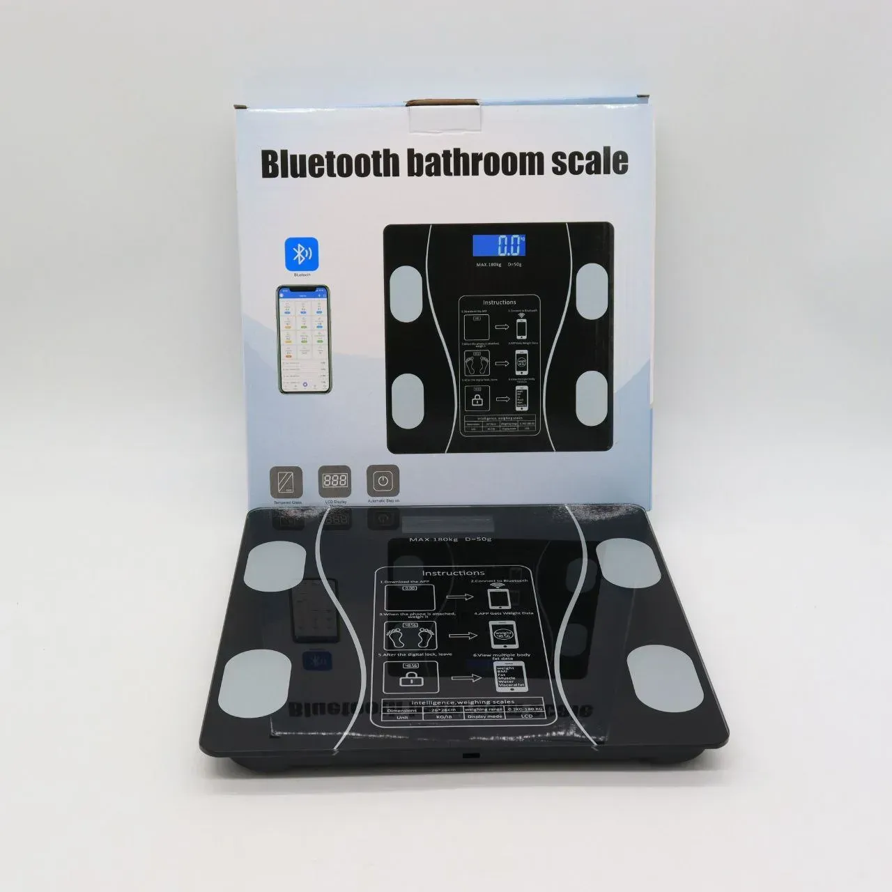 Ваги до 180 кг з Bluetooth Чорний (25645370) - фото 11 Ваги до 180 кг з Bluetooth Чорний (25645370) - фото 11