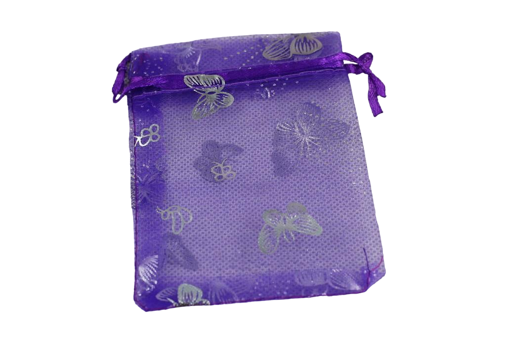Мешочек из органзы с серебристыми бабочками 11,5х9 см Фиолетовый (1698595349)