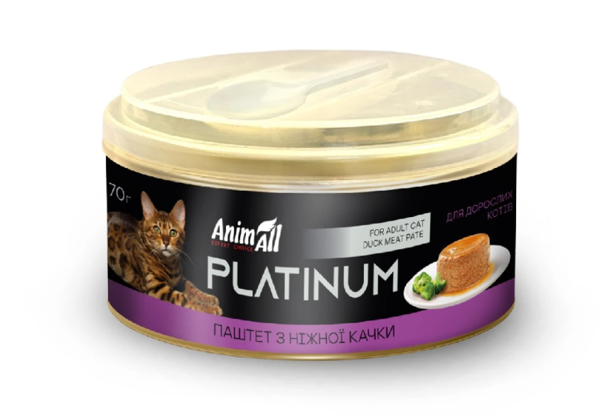 Паштет для кошек AnimAll Platinum из утки 70 г