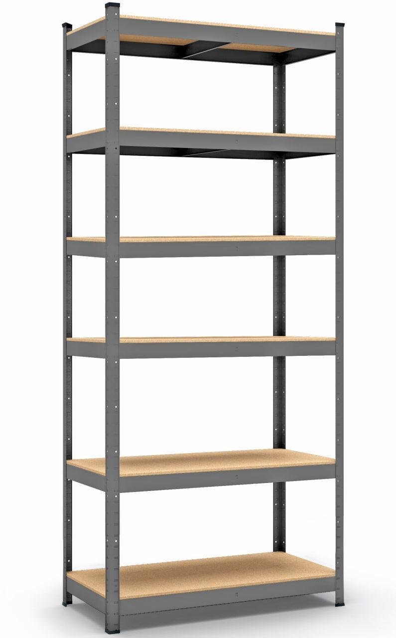 Стеллаж металлический Меткас 2400x1200x500 мм 175 кг/полку МДФ крашенный Cерый (БМС-20)