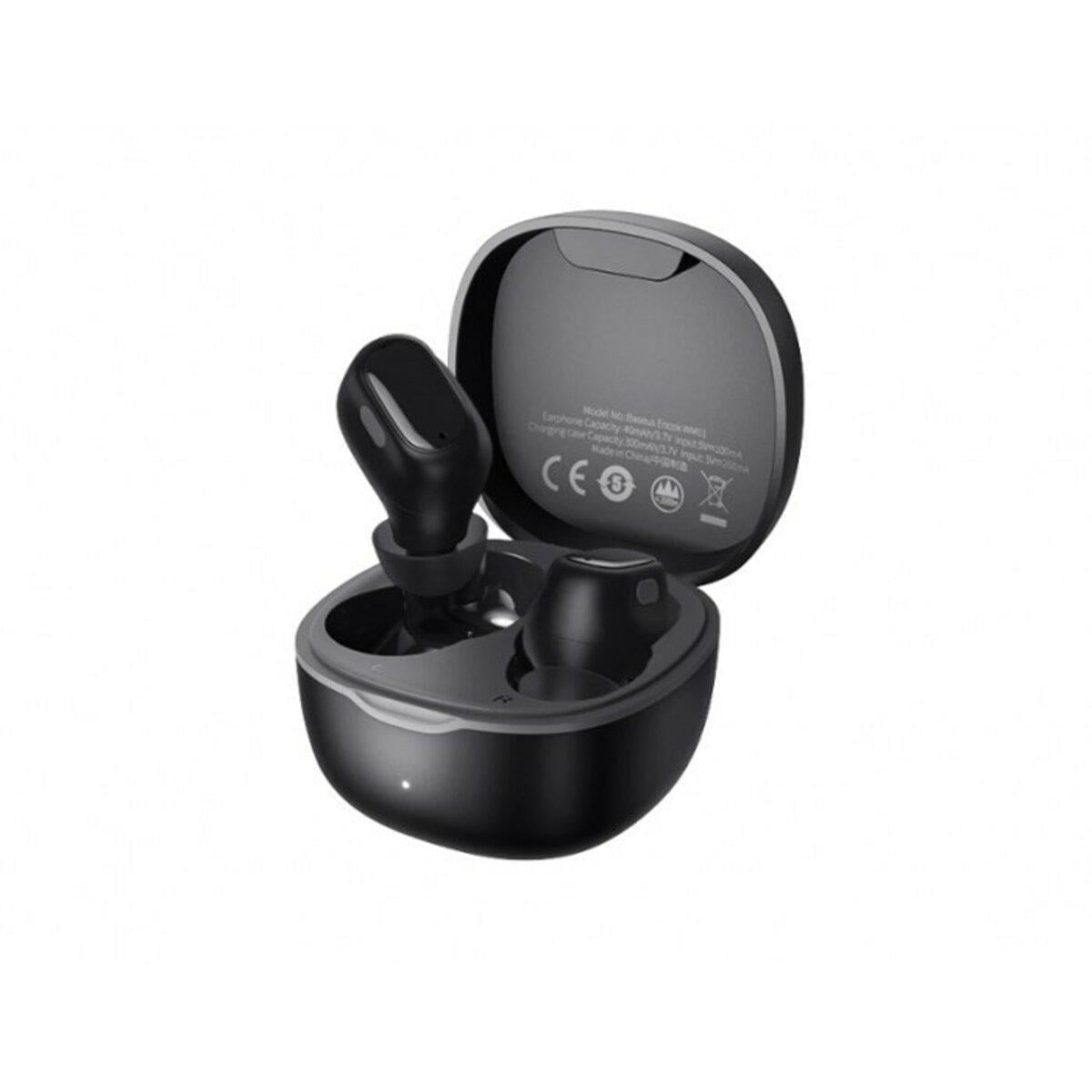 Наушники беспроводные BASEUS Encok True Wireless Earphones WM01 Black (NGTW240001)
