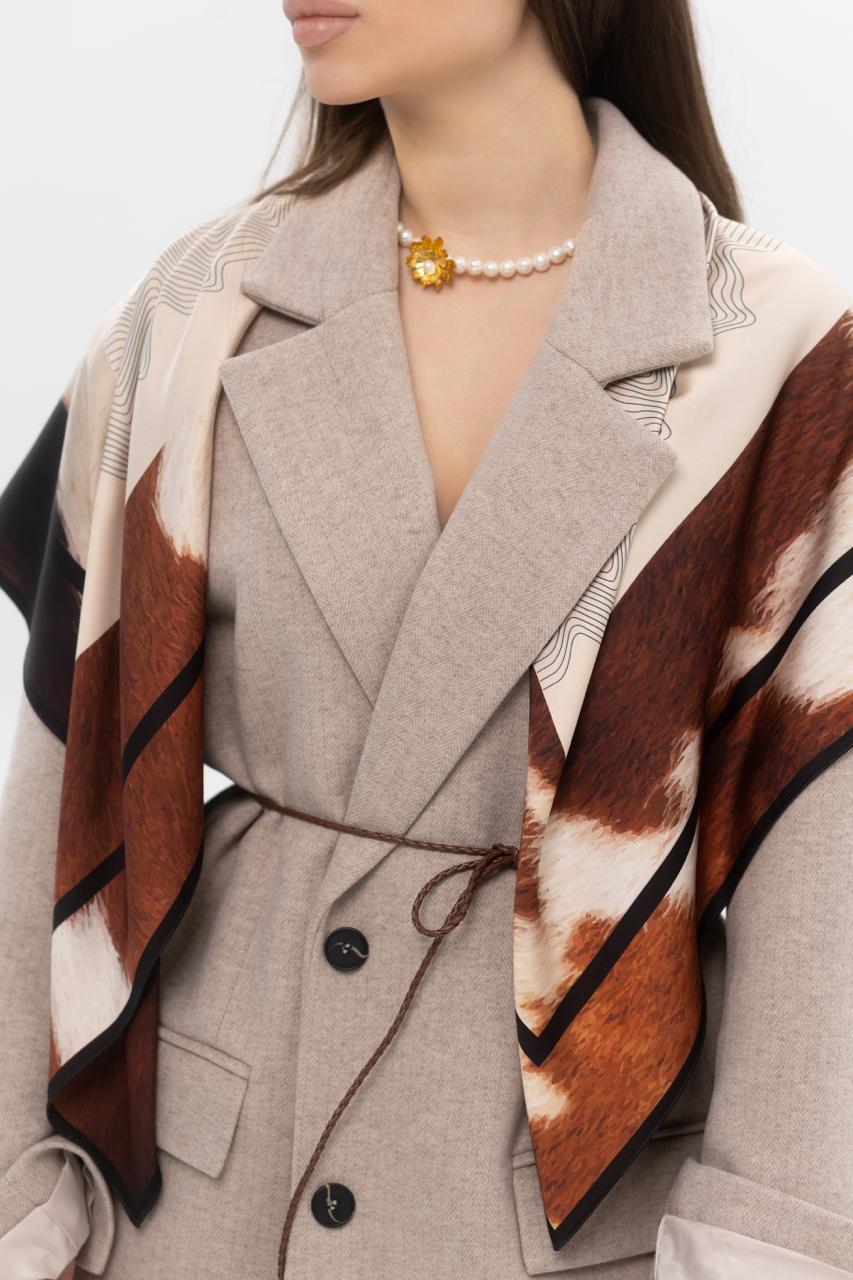 Платок Коровка шелковый односторонняя печать 55х55 см (27553288) - фото 4 Платок Коровка шелковый односторонняя печать 55х55 см (27553288) - фото 4