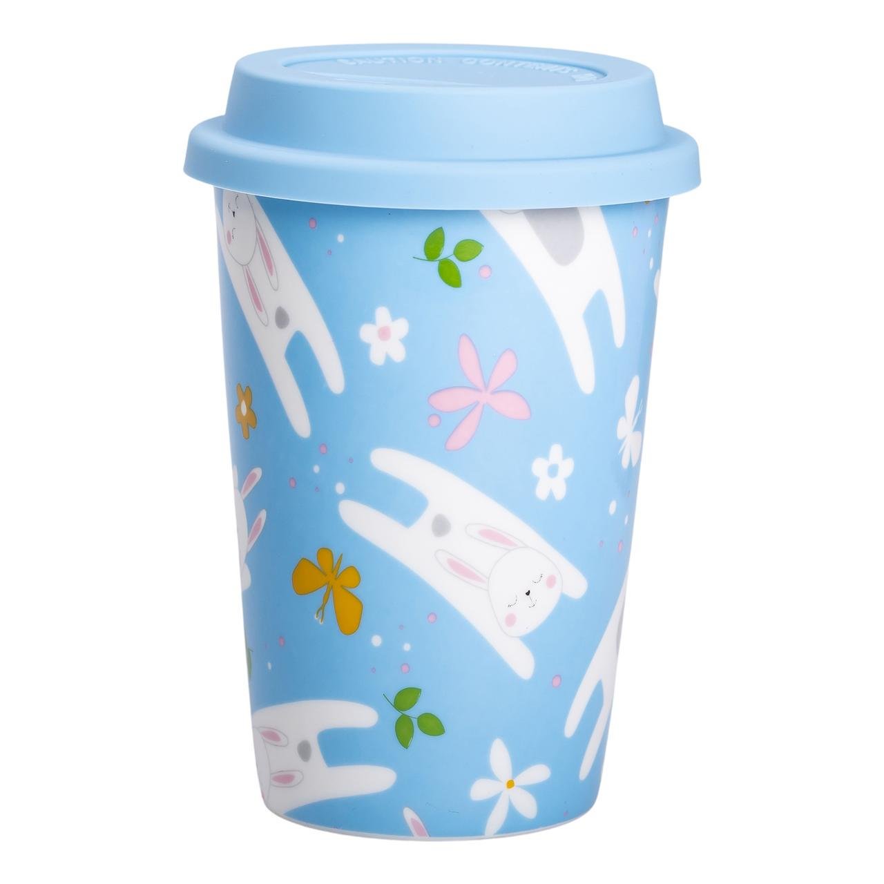 Стакан керамический с силиконовой крышкой 420 мл Голубой (RX-N240546BL) - фото 1 Стакан керамический с силиконовой крышкой 420 мл Голубой (RX-N240546BL) - фото 1