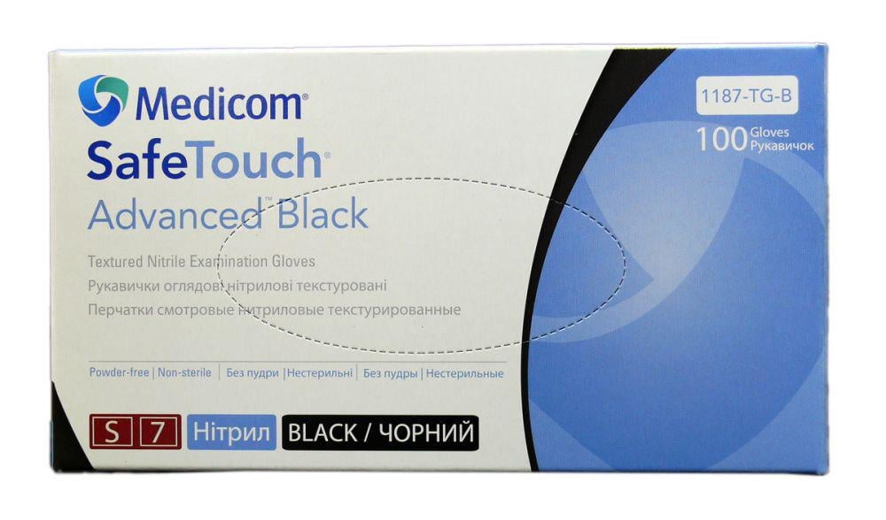 Перчатки смотровые Medicom нитриловые текстурированные Safe Touch Advanced S 100 шт. (21096)