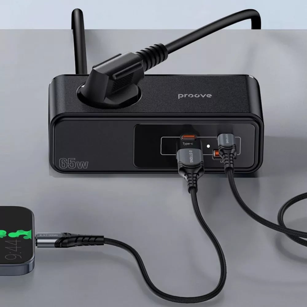 Мережевий фільтр Proove Homester Pro 65W із GaN зарядкою Чорний (27316824) - фото 4