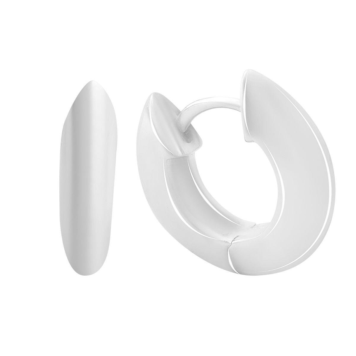 Сережки срібні з овальною обтічною формою