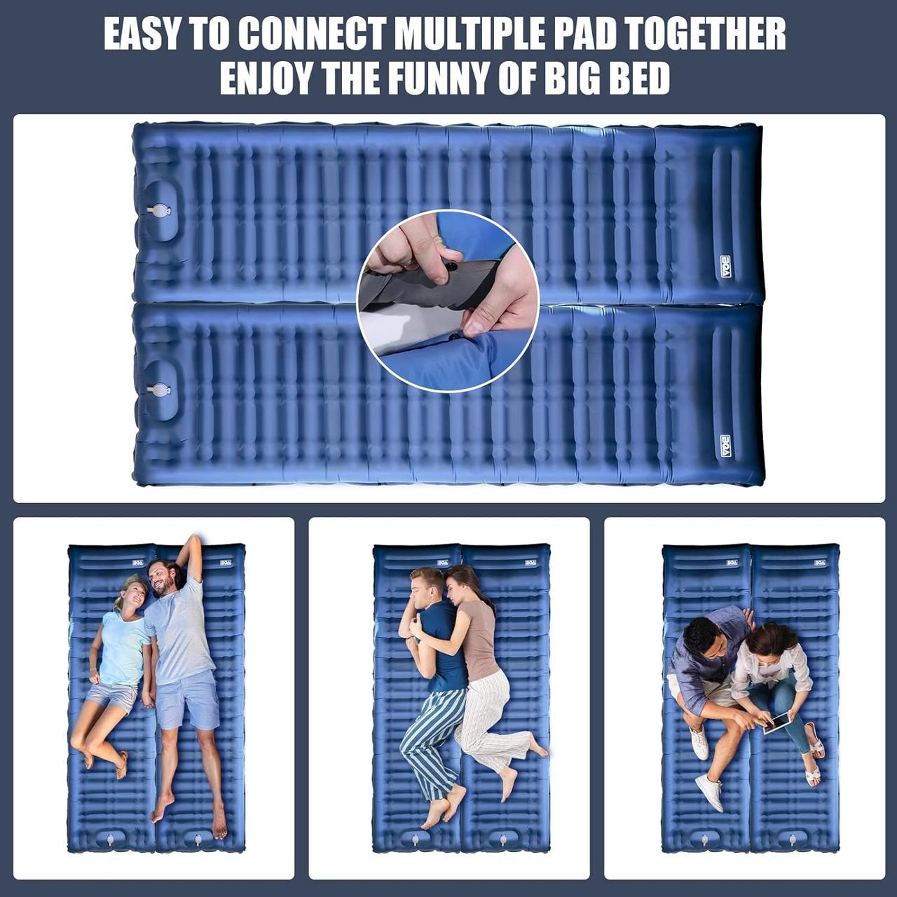 Надувний спальний килимок з подушкою та вбудованим насосом - фото 5