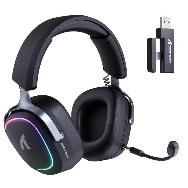 Гарнитура игровая беспроводная attack shark G800 7.1 Surround Bluetooth 2,4G проводное подключение (2956293391)