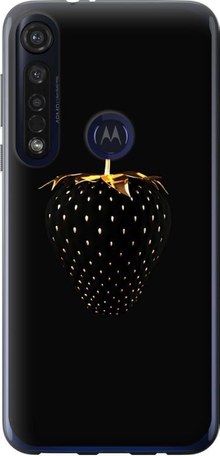 Чохол на Motorola G8 Plus Чорна полуниця (3585u-1837-42517)