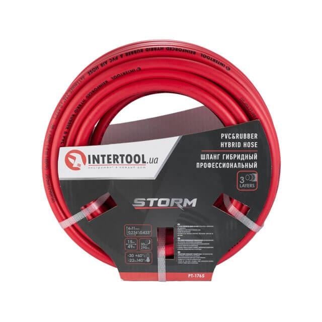 Шланг Storm Intertool PT-1765 гибридный профессиональный 20 атм 6х11 мм 15 м с латунными соединениями - фото 2