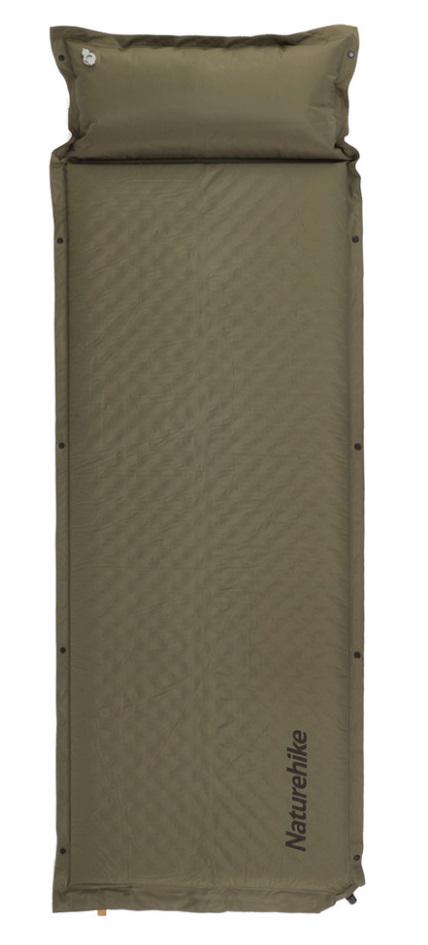 Самонадувной каремат Naturehike CNK2300DZ014 с подушкой 3 см Темно-зеленый (OUR-30CNKGR)
